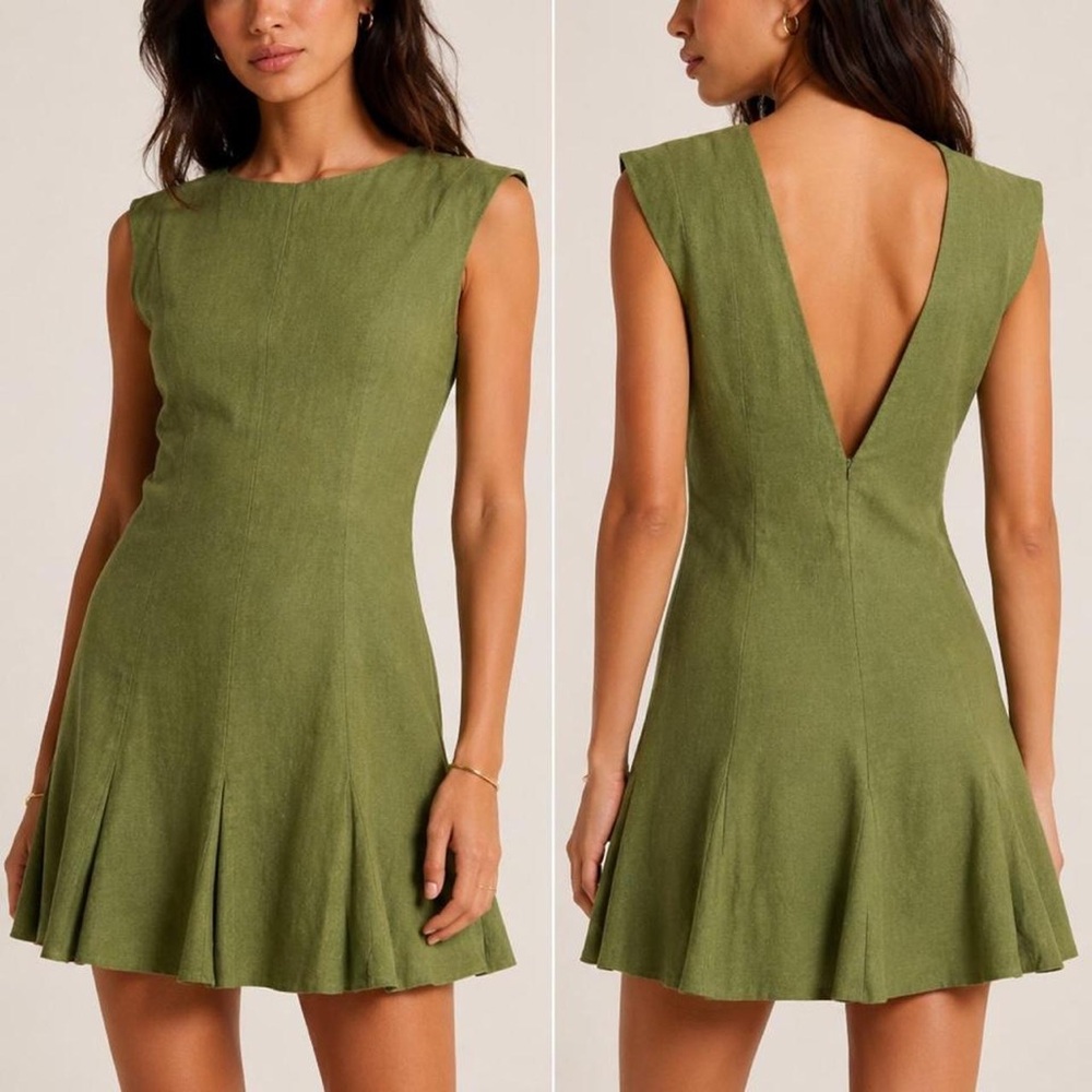 Abercrombie Olive Green Drop Waist Dress